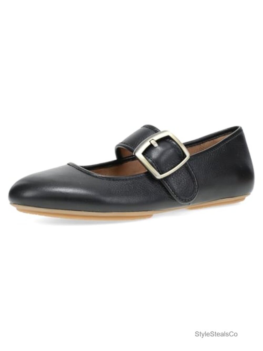 Women's Mary Jane Flats with Arch Support Adjustable Strap Leather